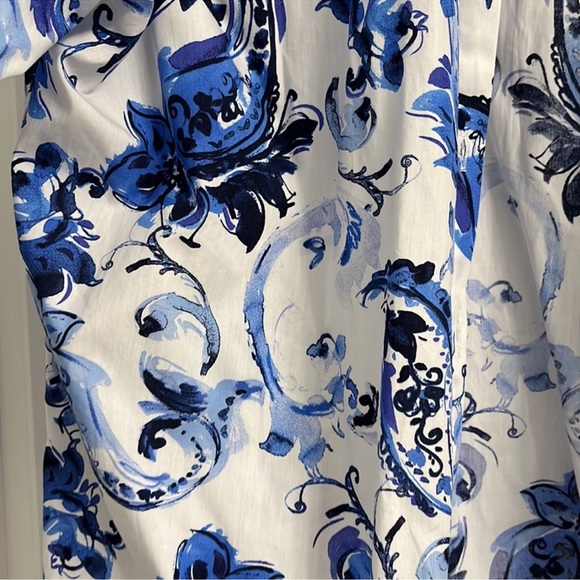 Zara blue and white button down shirt size medium NWT - Picture 7 of 7